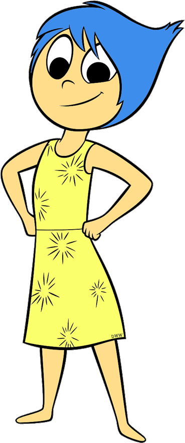 Animated Character With Blue Hairand Yellow Dress