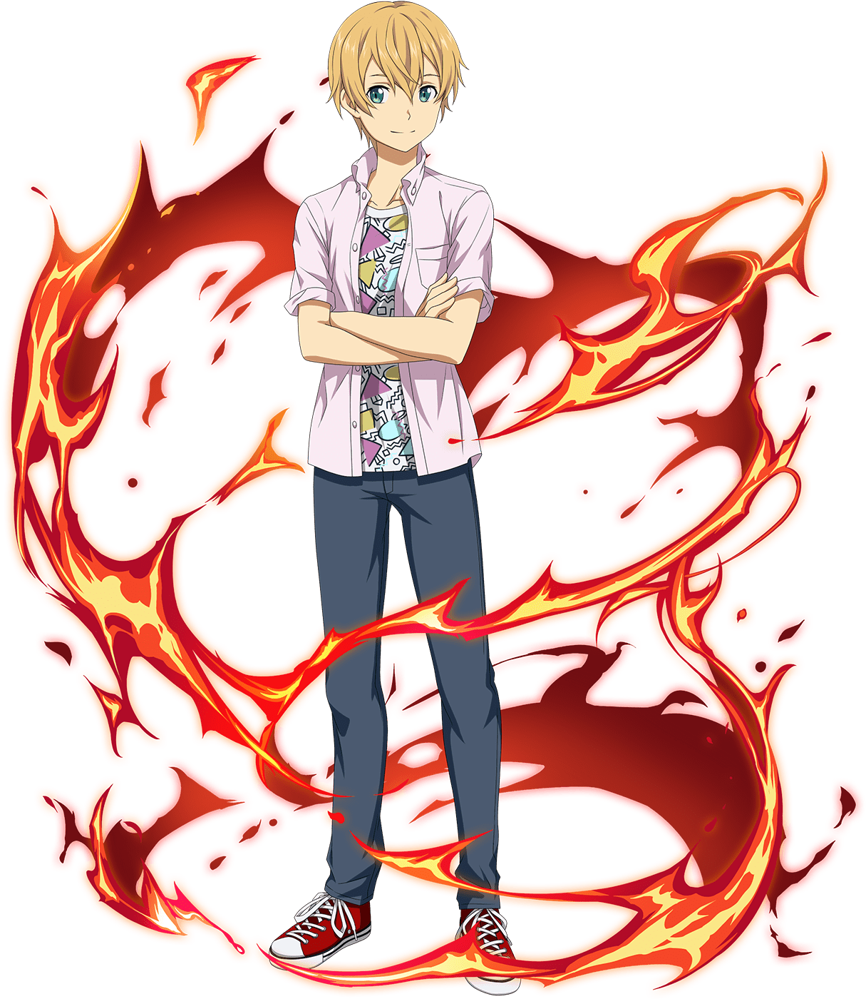 Animated Character With Fire Element