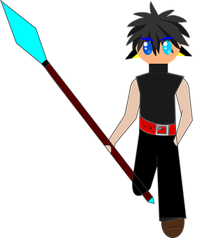 Animated Character With Spear