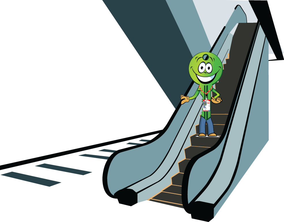 Animated Characteron Escalator