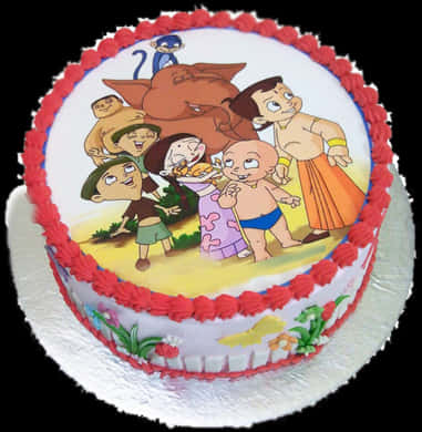 Animated Characters Themed Cake