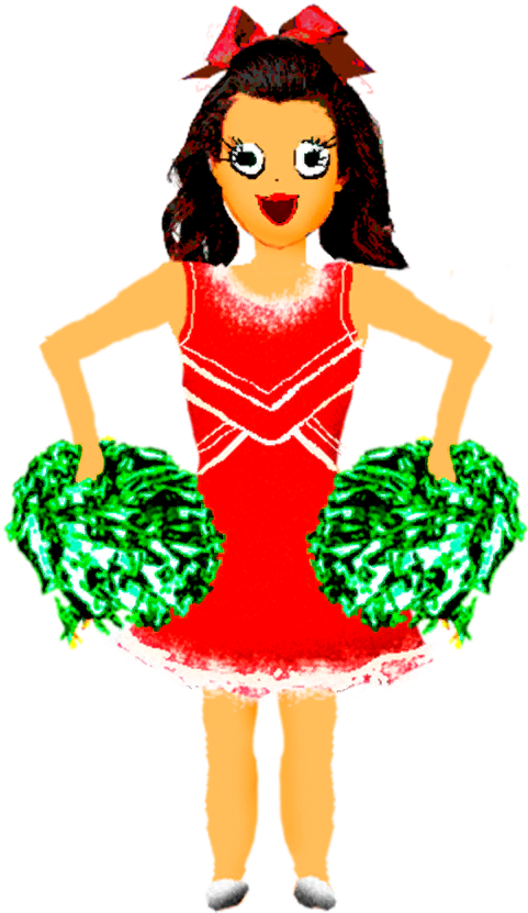 Animated Cheerleaderwith Pom Poms