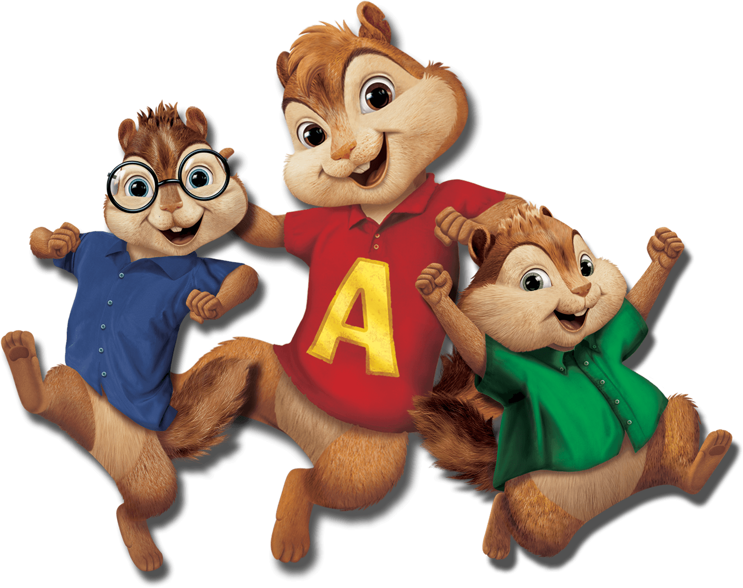 Animated_ Chipmunk_ Trio_ Jumping