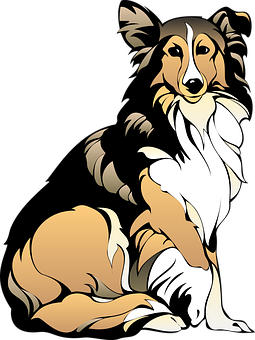 Animated Collie Dog Illustration