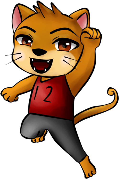 Animated Cougar Character Smiling