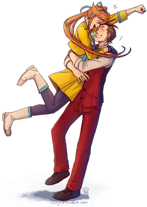 Animated Couple Celebratory Hug