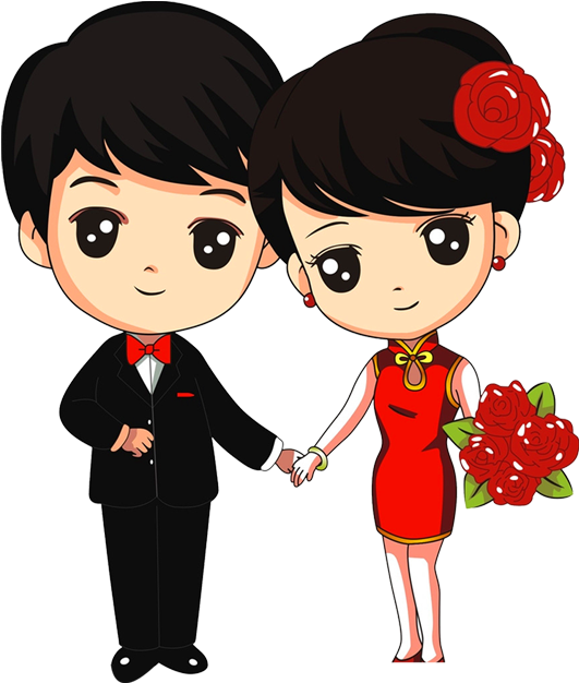 Animated Couplein Formal Attire