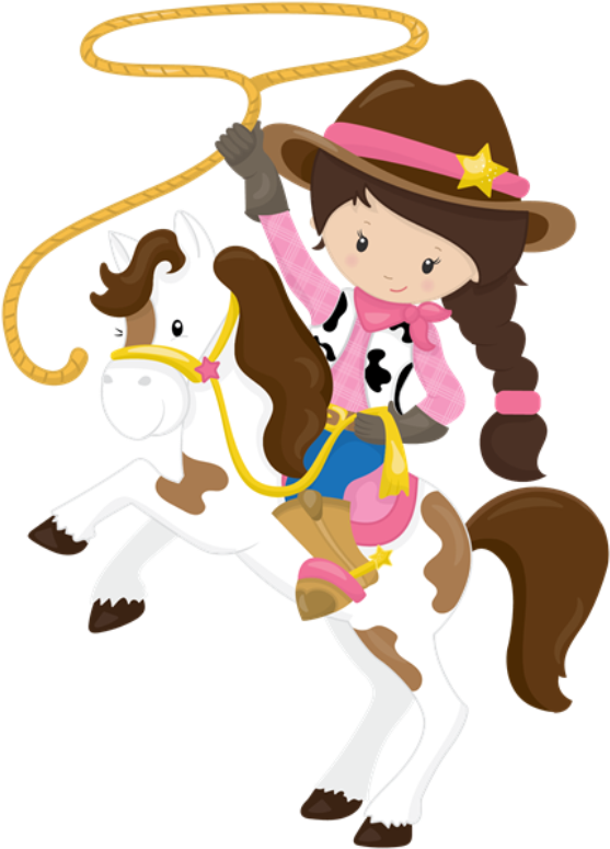 Animated Cowgirlon Horse With Lasso.png