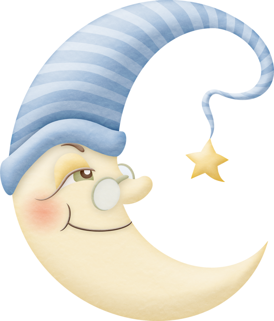 Animated Crescent Moonwith Hatand Star