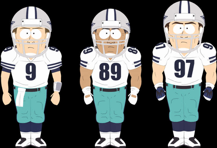 Animated Dallas Cowboys Players Cartoon