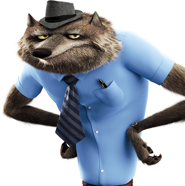 Animated Detective Werewolf Character