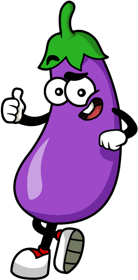 Animated Eggplant Character Thumbs Up