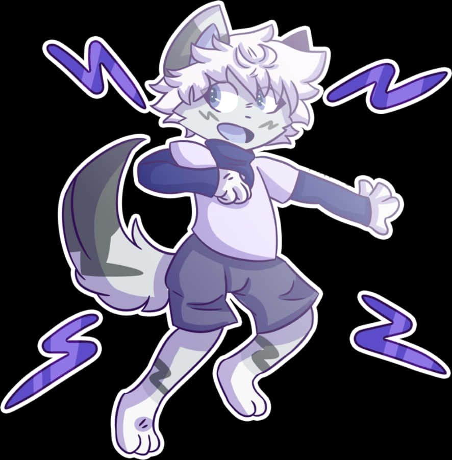 Animated Electric Fox Character