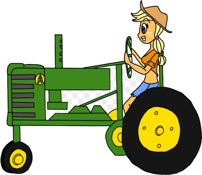 Animated Farmer Driving Tractor