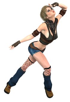 Animated Female Dancer Pose