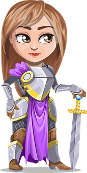 Animated Female Knightwith Sword