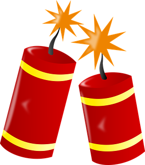 Animated Firecrackers Illustration