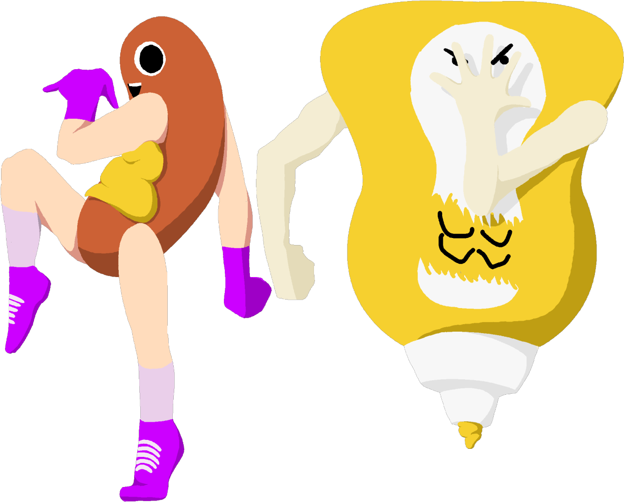 Animated Food Characters Exercising