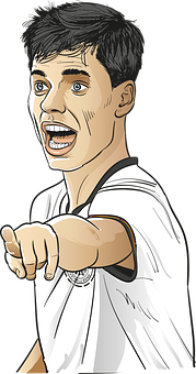 Animated Football Player Pointing