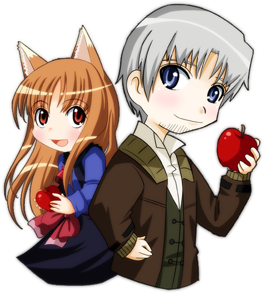 Animated Fox Girland Boy With Apple