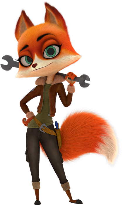 Animated Fox Mechanic Character