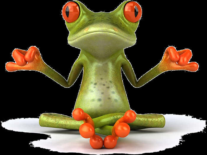 Animated Frog With Orange Eyesand Toes