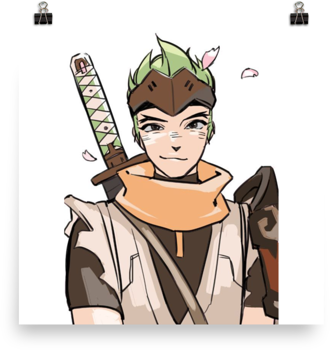 Animated Genji Smilingwith Sword