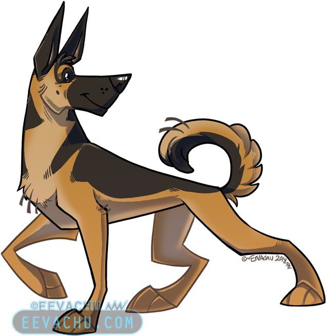 Animated German Shepherd Character