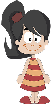 Animated Girl Character Smiling