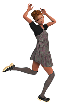 Animated Girl Dancing Pose