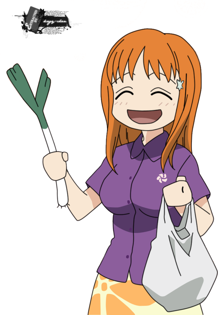 Animated Girl Holding Leek