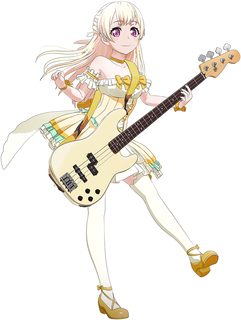 Animated Girl Playing Bass Guitar