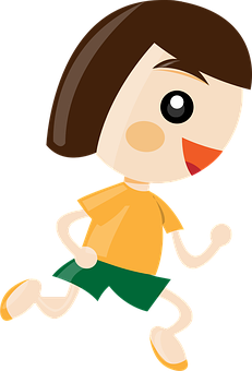 Animated Girl Running Cartoon