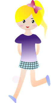 Animated Girl Walking Clipart