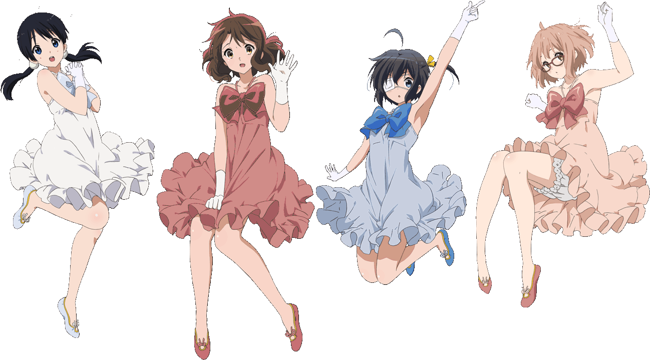 Animated Girls Jumpingin Dresses