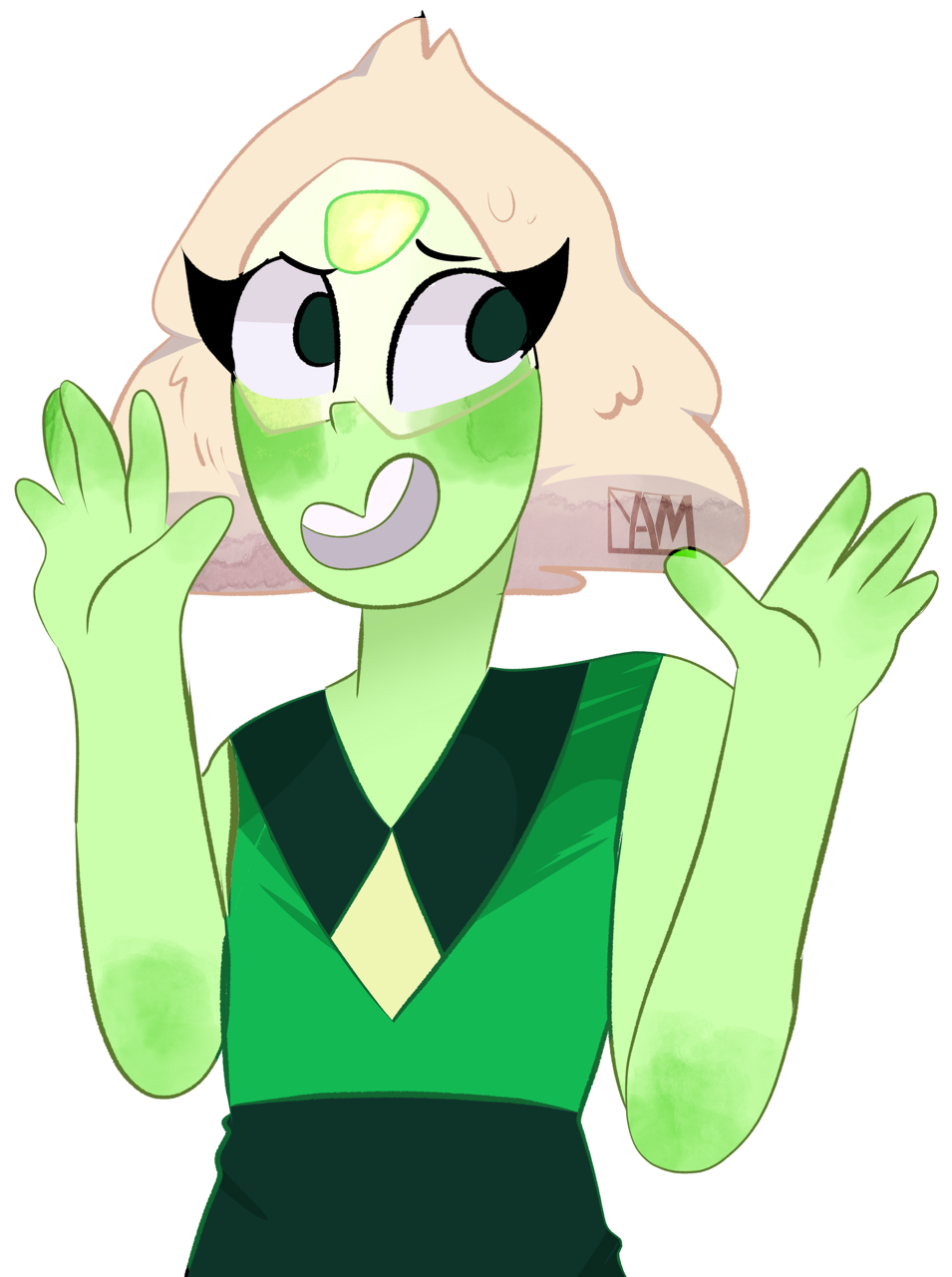 Animated Green Gem Character