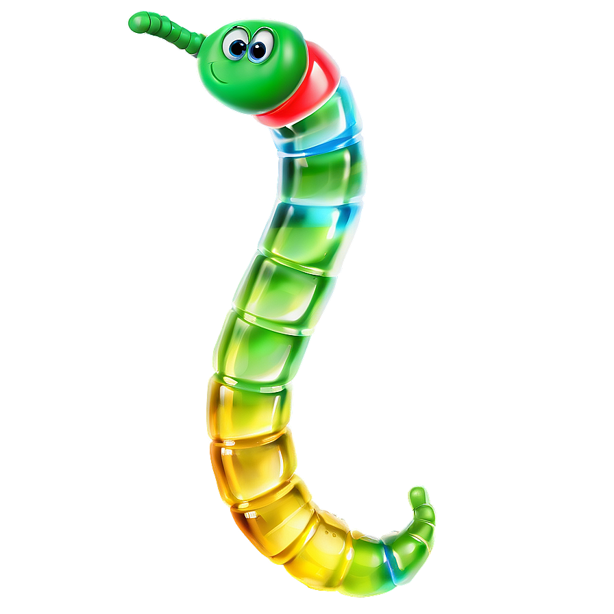 Animated Gummy Worm Character Png 06132024