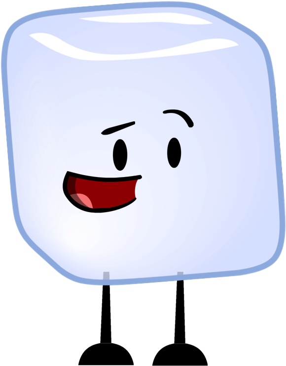 Animated Happy Ice Cube Character