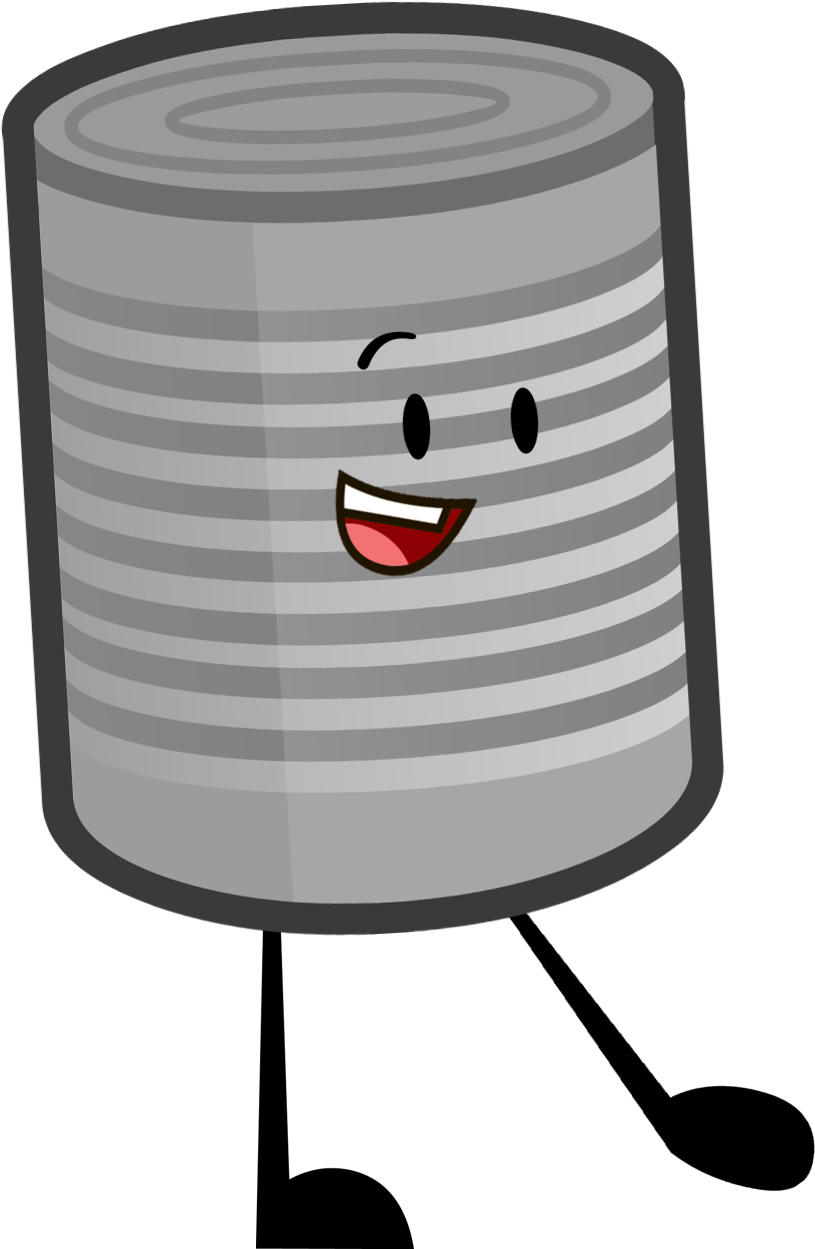 Animated Happy Tin Can Character