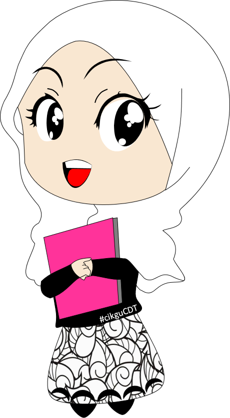 Animated Hijab Character Holding Book