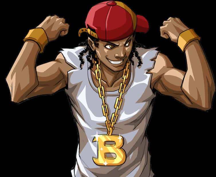 Animated Hip Hop Character Flexing Muscles