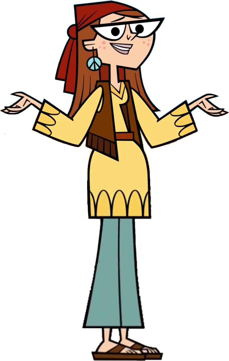 Animated Hippie Girl Character