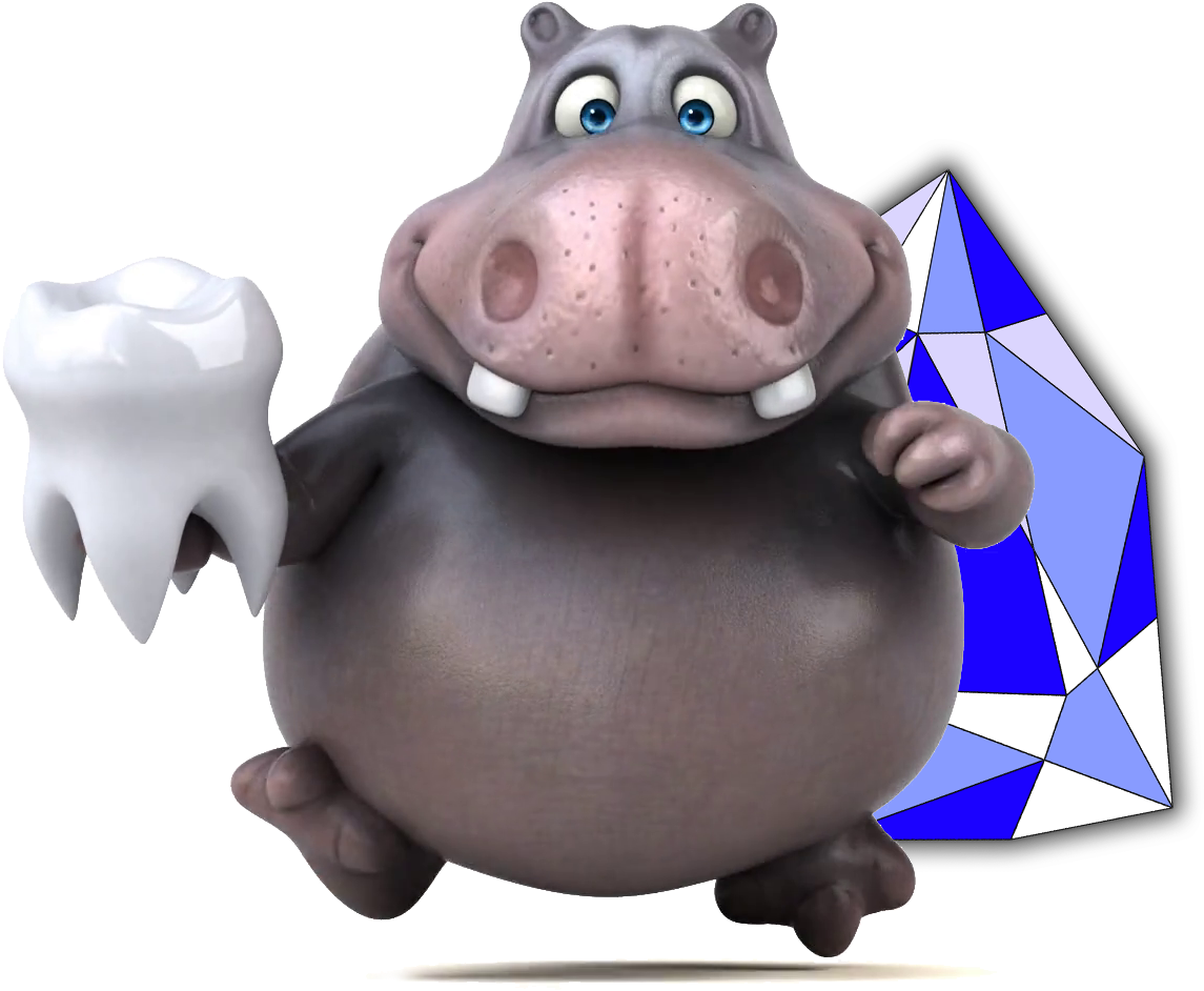 Animated Hippo With Toothand Shield