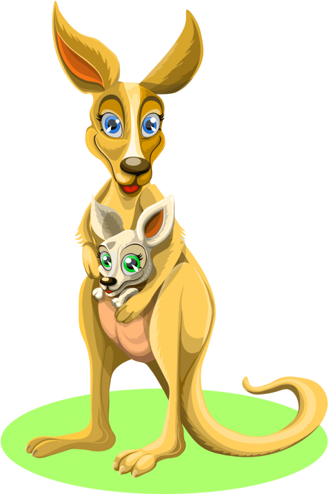 Animated Kangarooand Joey