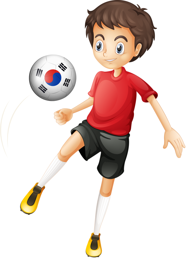 Animated Kid Playing Football Clipart