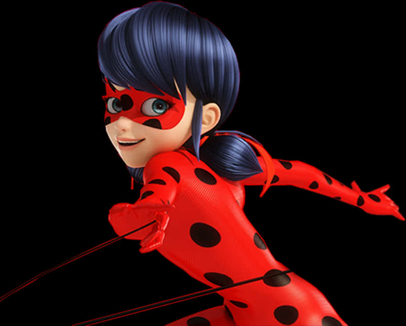 Animated Ladybug Heroine Action Pose