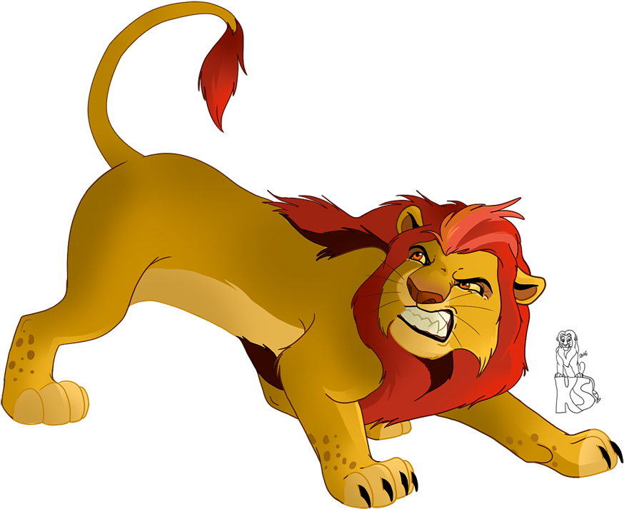 Animated Lion Character Prowling