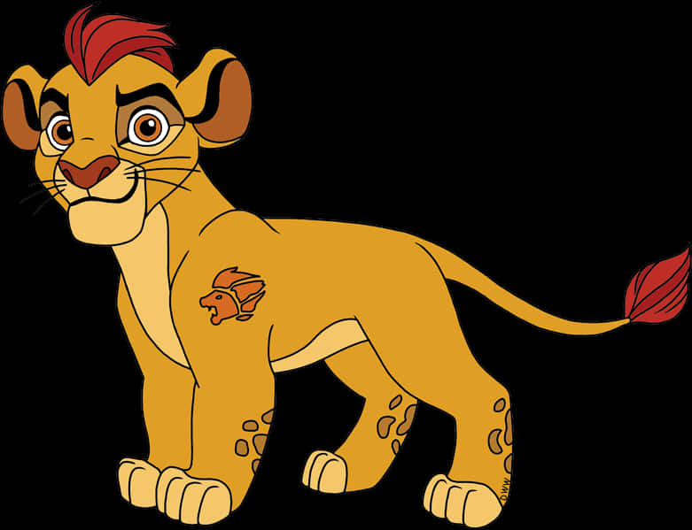 Animated Lion Cub Illustration