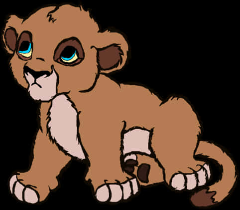 Animated Lion Cub Illustration