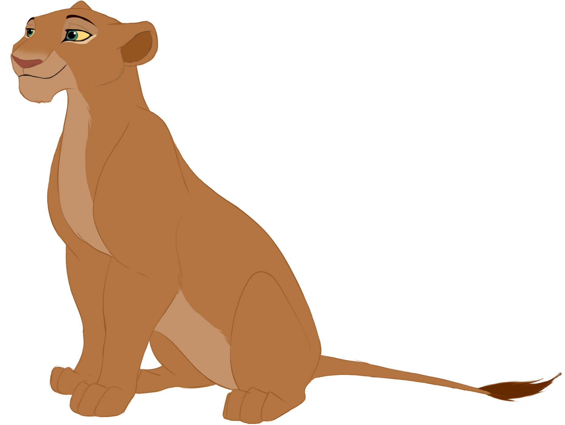 Animated Lioness Sitting Pose